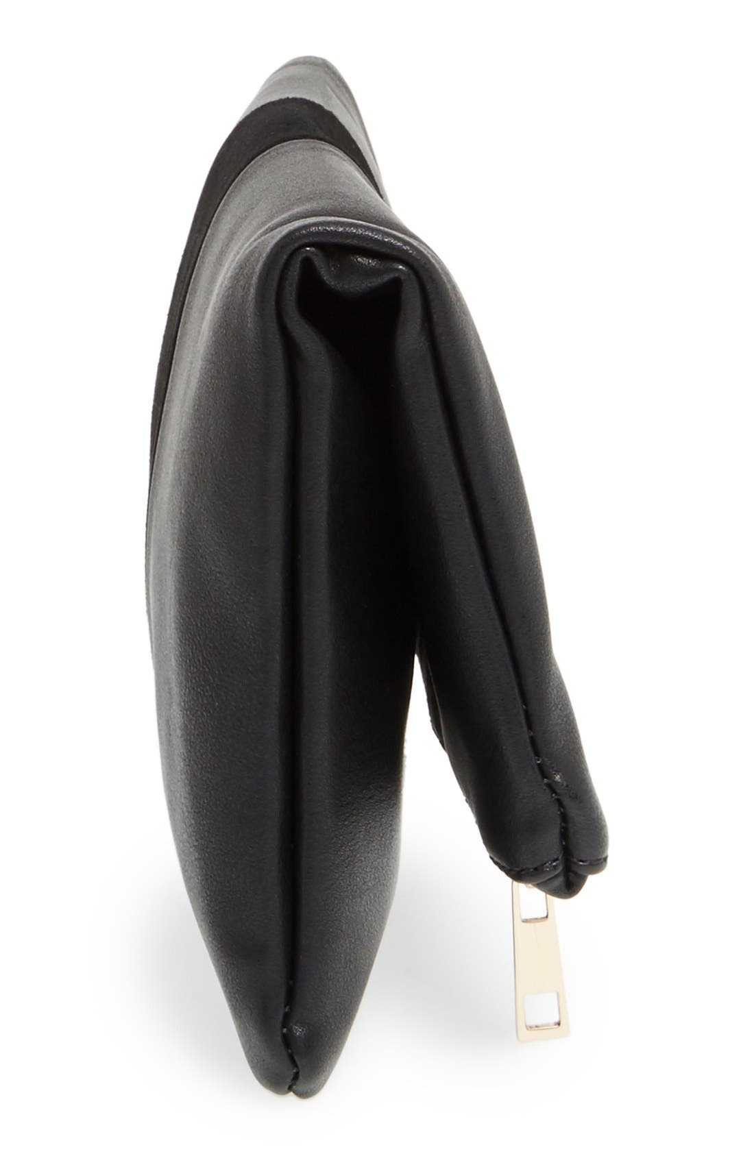 Foldover Clutch, Alternate, color, BLACK