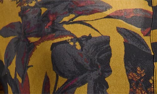 Nordstrom Floral Print Long Sleeve Shirtdress In Yellow