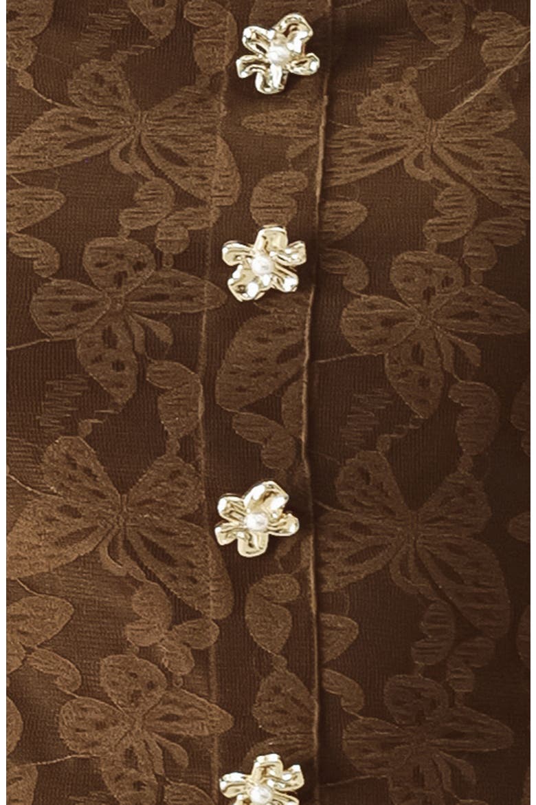 Lace Butterfly Crop Top, Alternate, color, BROWN