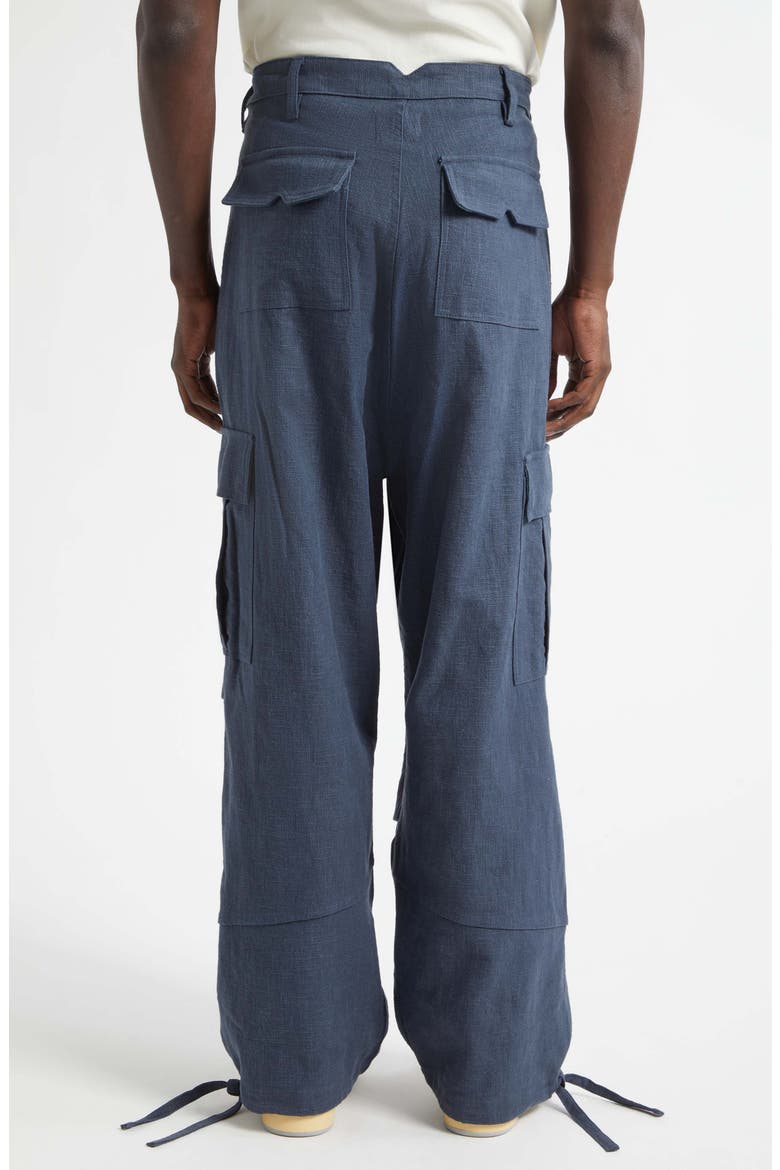 Linen Parachute Cargo Pants, Alternate, color, NAVY