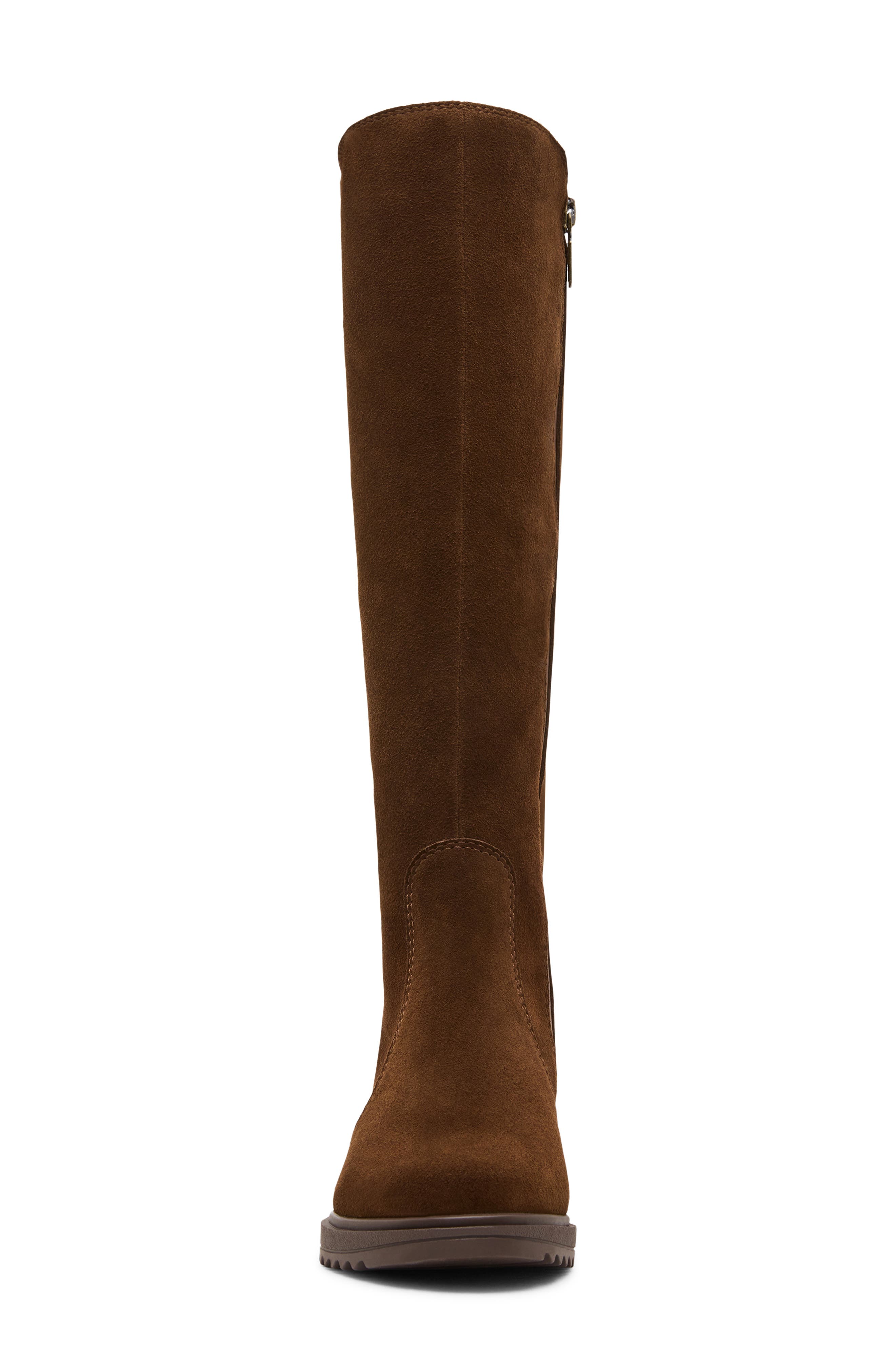 Courtney Waterproof Knee High Boot, Alternate, color, CHOCOLATE SUEDE/ STRETCH