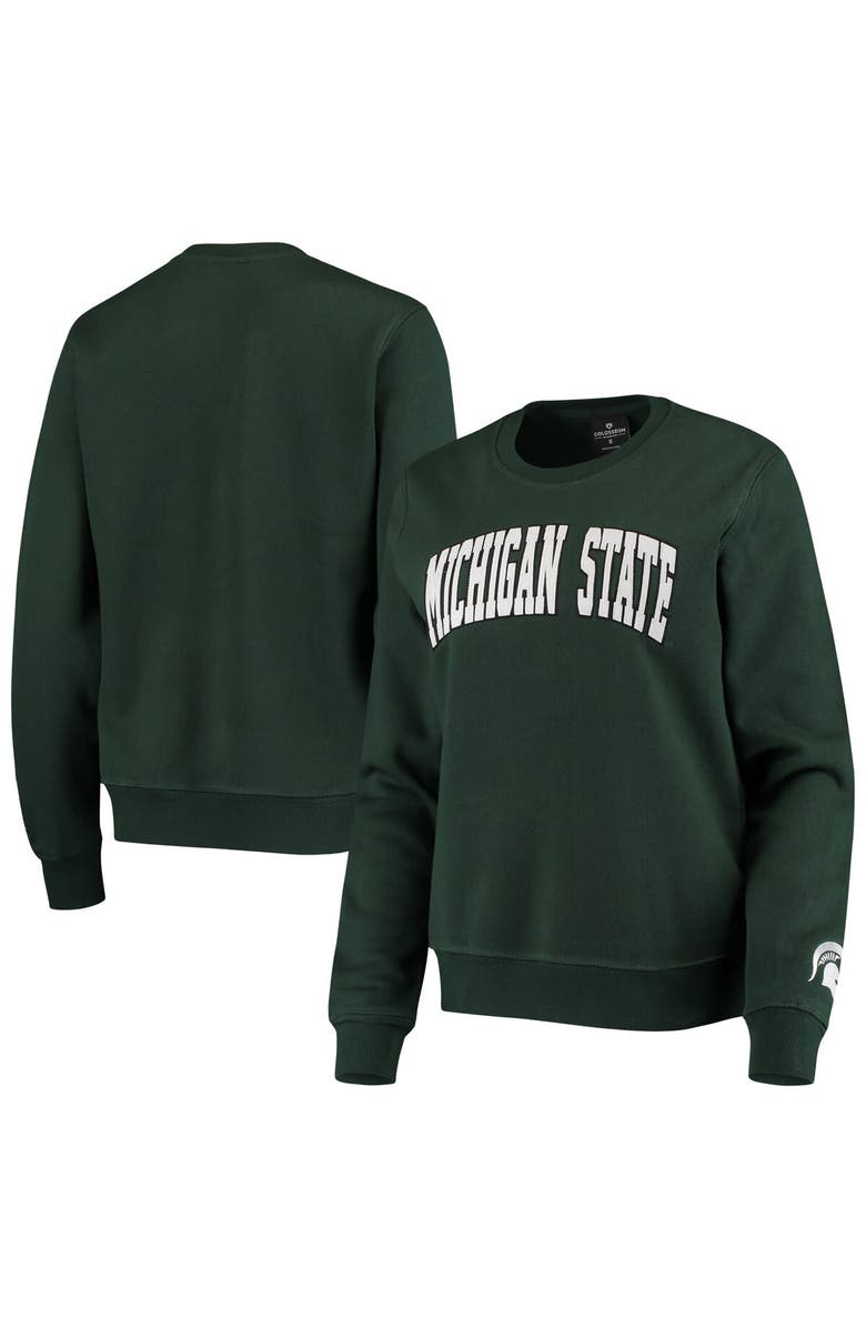 COLOSSEUM Women's Colosseum Green Michigan State Spartans Campanile Pullover Sweatshirt, Main, color, Green