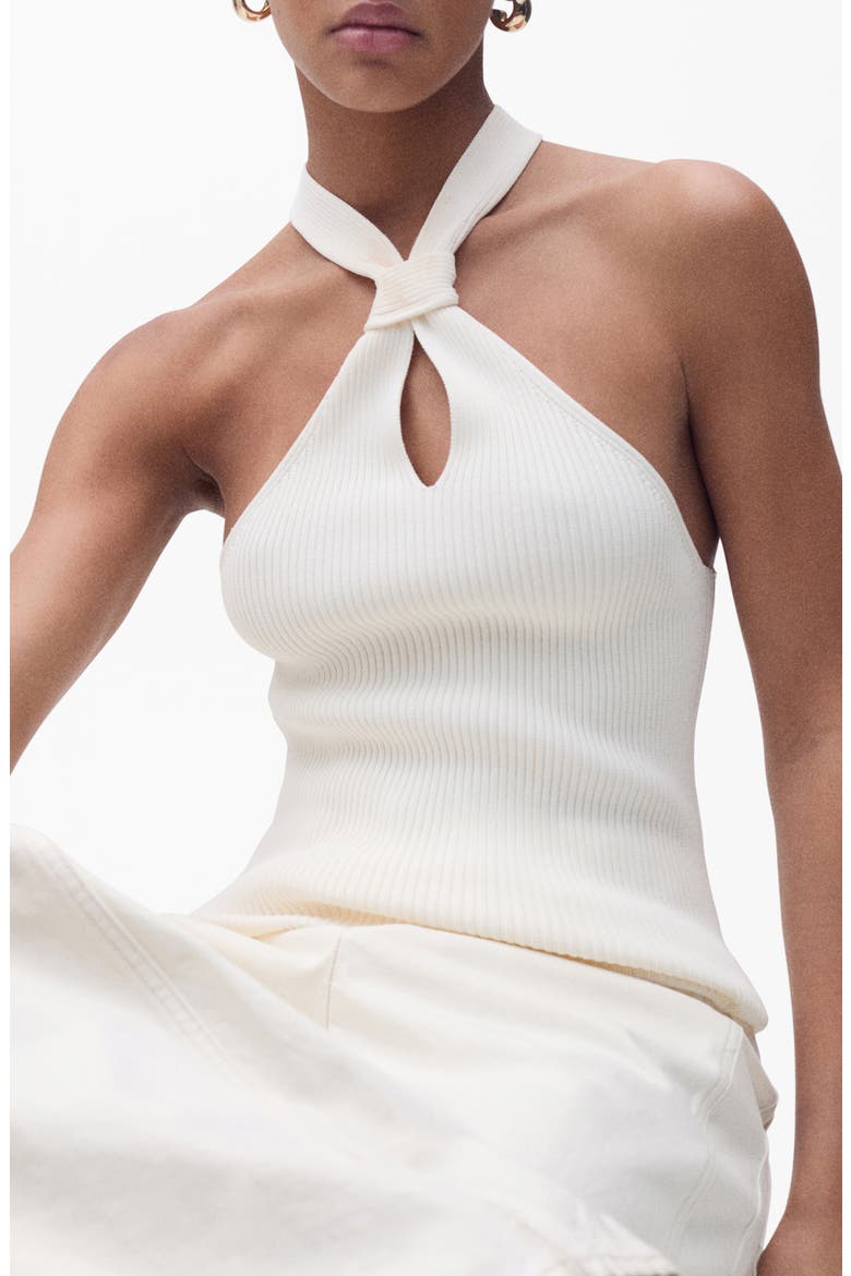 Knot Ribbed Top, Main, color, ECRU