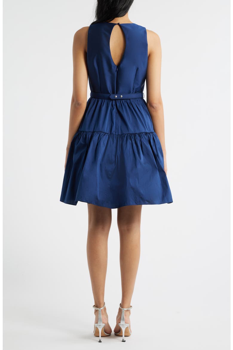Ruffle Skirt Sleeveless Cocktail Dress, Alternate, color, NAVY
