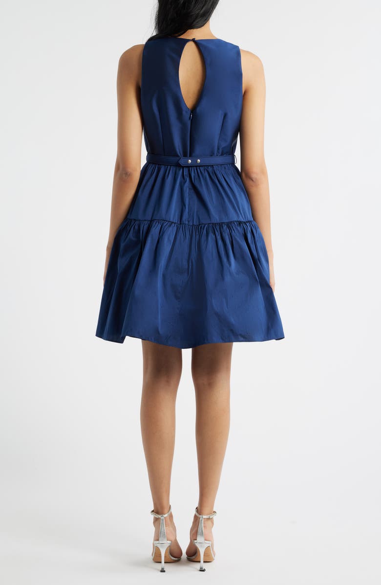 Eliza J Ruffle Skirt Sleeveless Cocktail Dress, Alternate, color, Navy
