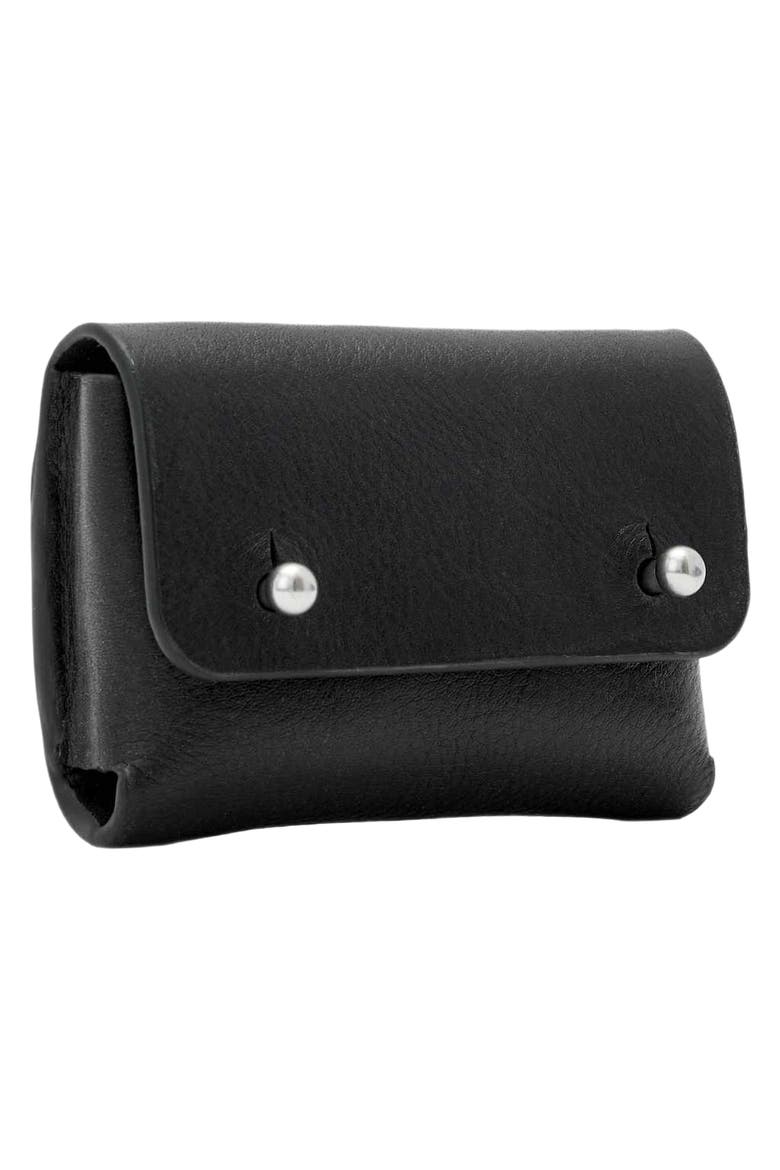 Stud Leather Card Case, Alternate, color, BLACK