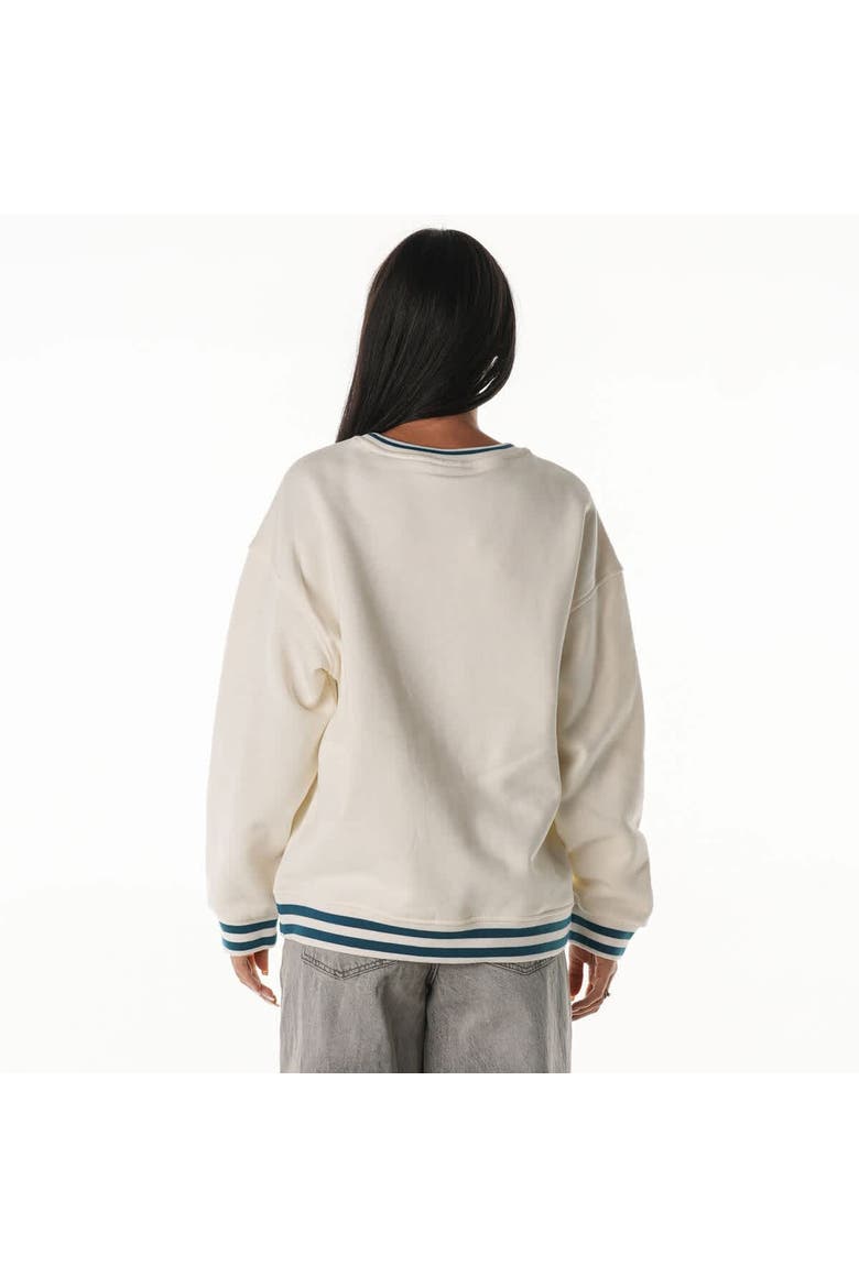 Women's The Wild Collective Cream Philadelphia Eagles Oversized Vintage French Terry Sweatshirt, Alternate, color, Cream