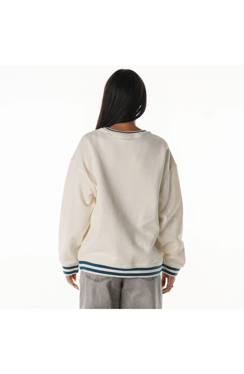 THE WILD COLLECTIVE Women's The Wild Collective Cream Philadelphia Eagles Oversized Vintage French Terry Sweatshirt, Alternate, color, Cream