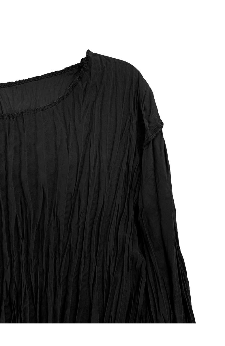 BAACAL Lynda Reversible Satin Pleated Dress, Alternate, color, Black