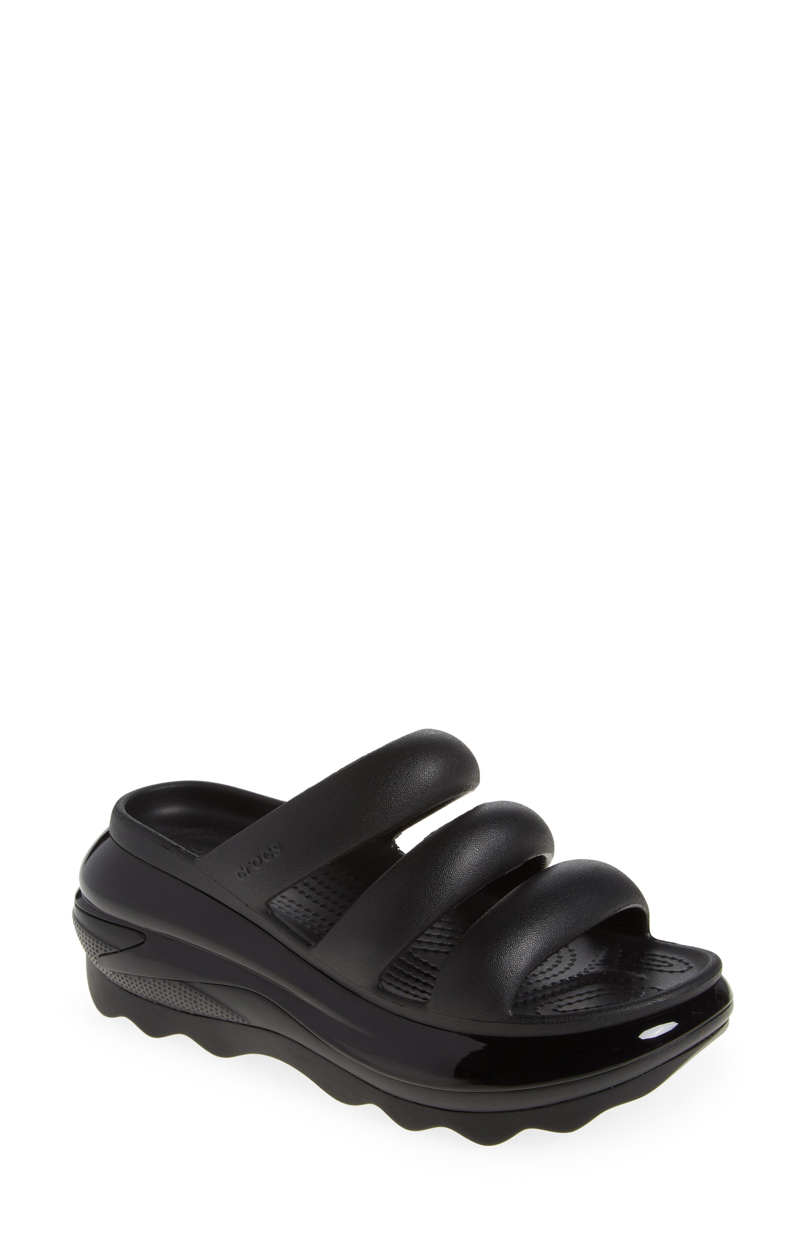 CROCS Mega Crush Platform Wedge Sandal, Main, color, 
