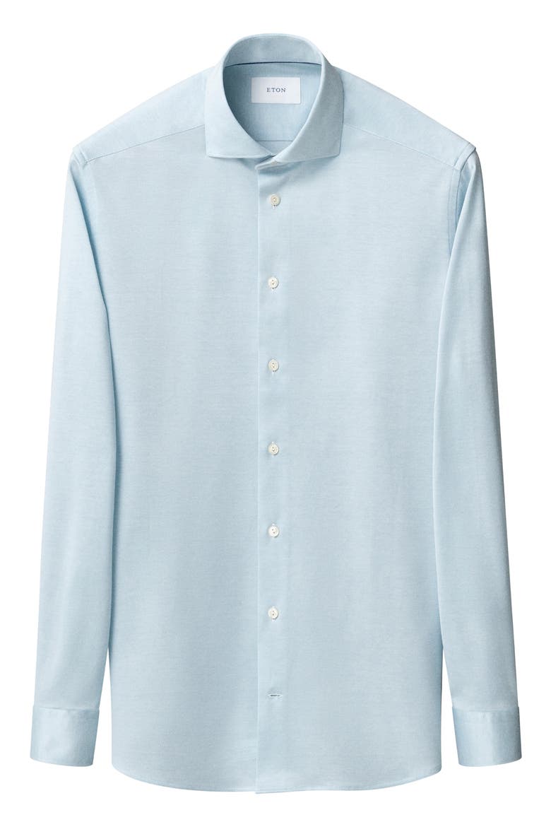Contemporary Fit Filo di Scozia Jersey Dress Shirt, Alternate, color, LIGHT GREEN