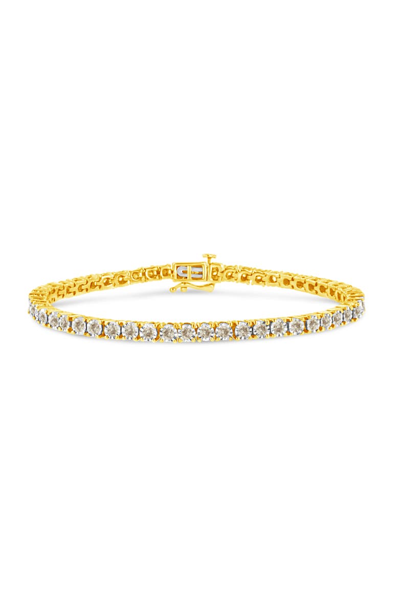 Haus of Brilliance 14K Yellow Gold Plated Silver 3.0 Cttw Miracle-Set Diamond Tennis Bracelet, Main, color, Yellow