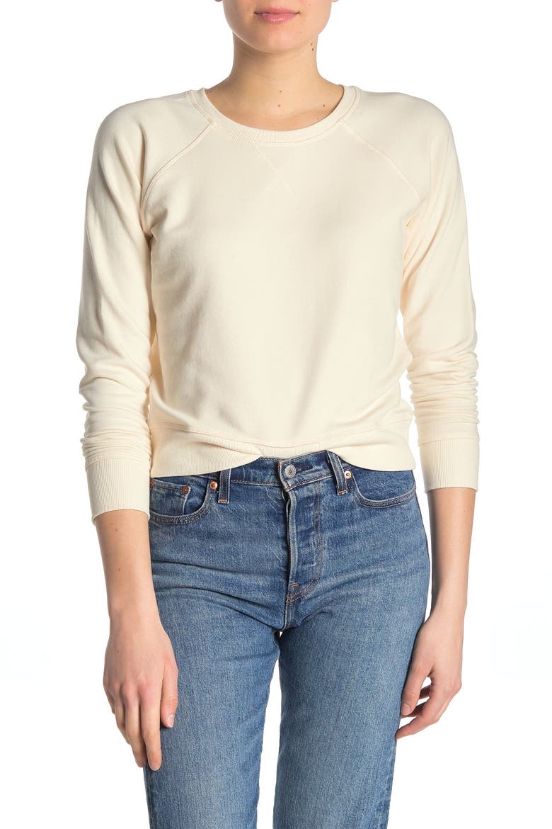 Crew Neck Raglan Sleeve Sweatshirt, Main, color, ANTIQUE CREAM