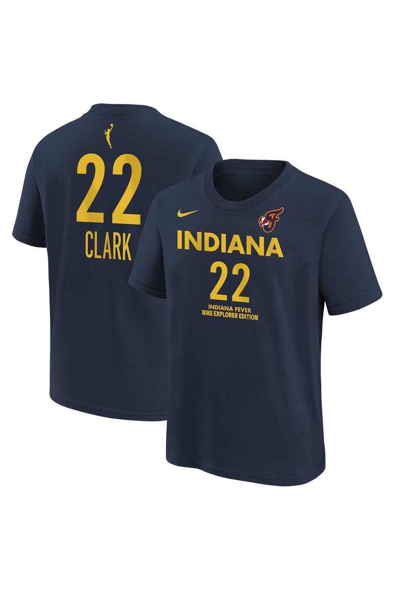 Youth Nike Caitlin Clark Navy Indiana Fever 2024 WNBA Draft Explorer Edition Player Name & Number T-Shirt, Main, color, Navy