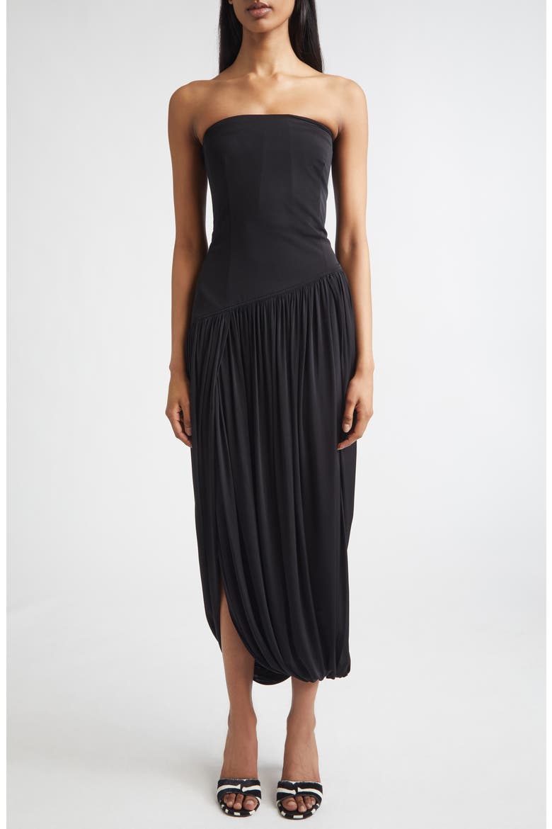 Bustier Jersey Gown, Main, color, NERO