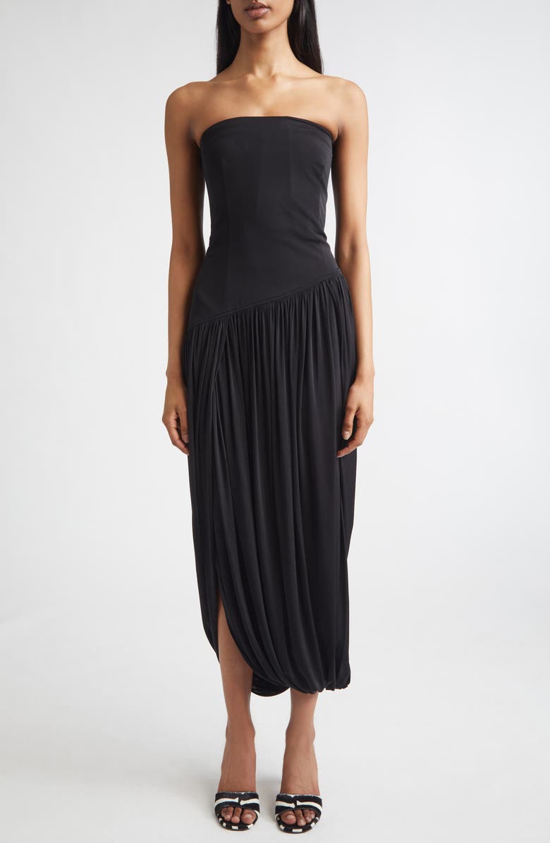 FERRAGAMO Bustier Jersey Gown, Main, color, Nero