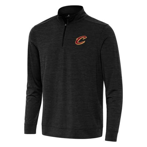 Men's Antigua Heather Black Cleveland Cavaliers Bright Quarter-Zip Top