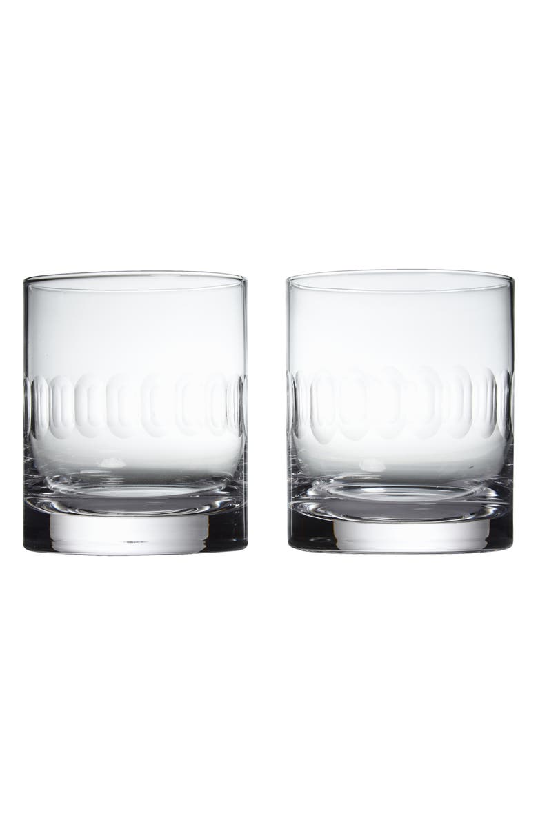 The Vintage List Set of 2 Crystal Whiskey Glasses, Main, color, Lens