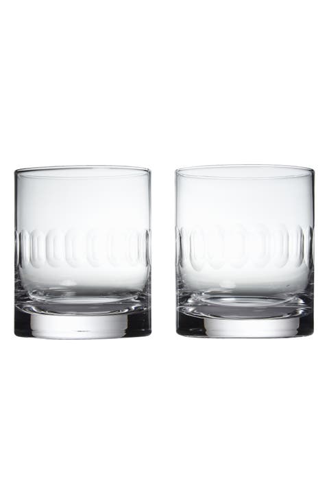 Set of 2 Crystal Whiskey Glasses