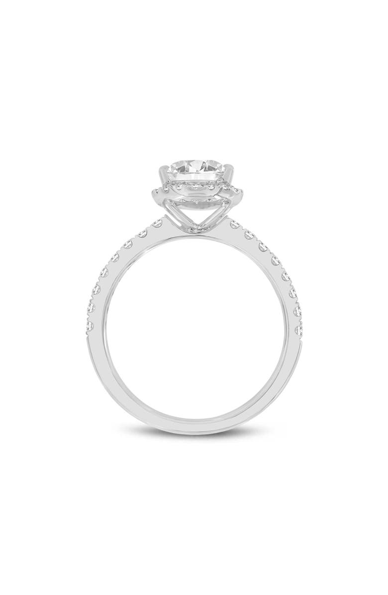 LuvMyJewelry Noor 14K White Gold Pear Lab Grown Diamond Halo Engagement Ring - 2 Ct, Alternate, color, 14K White Gold