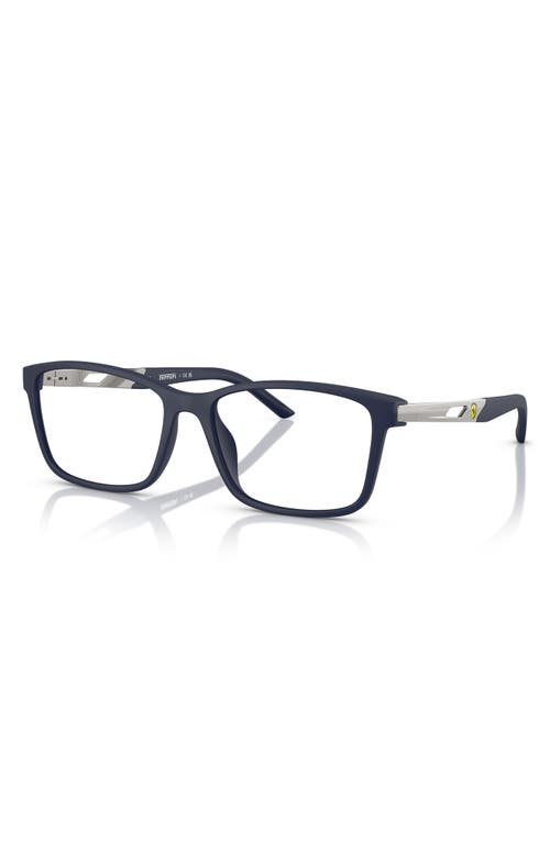 Scuderia Ferrari 57mm Pillow Optical Glasses In Matte Blue