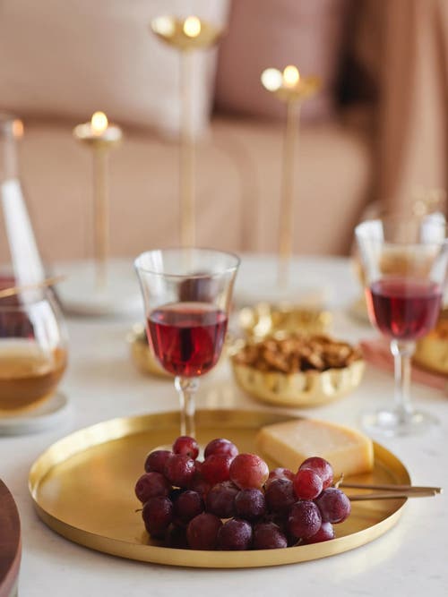 Fleck Heirloom Brass Serving Plate In Gold