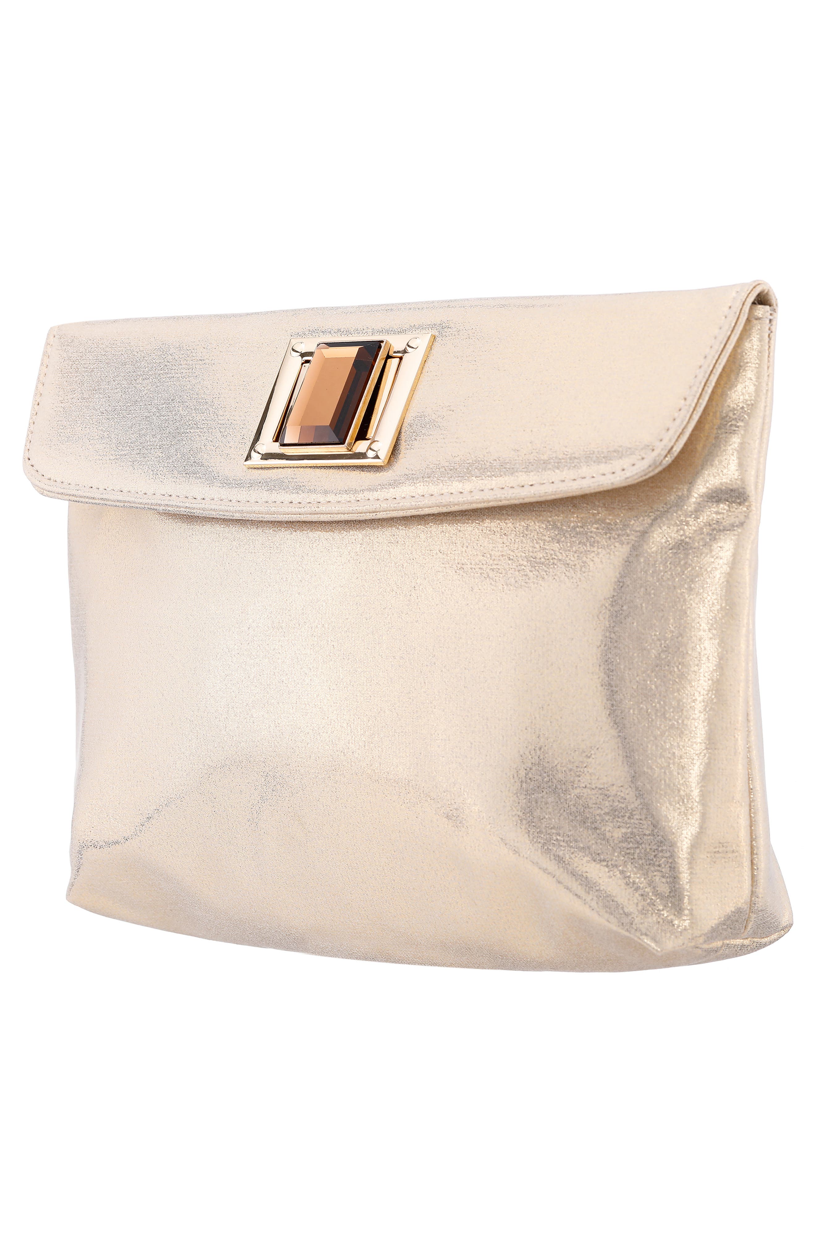 Grayson Crystal Turnlock Clutch, Alternate, color, GOLD