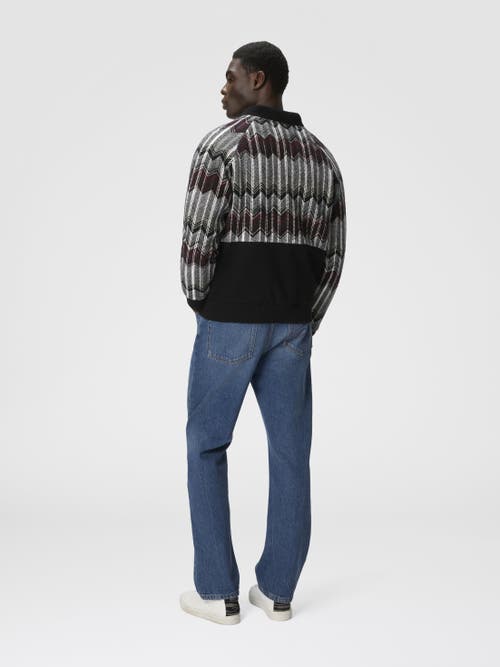 Missoni Bomber With Zigzag Insert In Wool Blend In Black