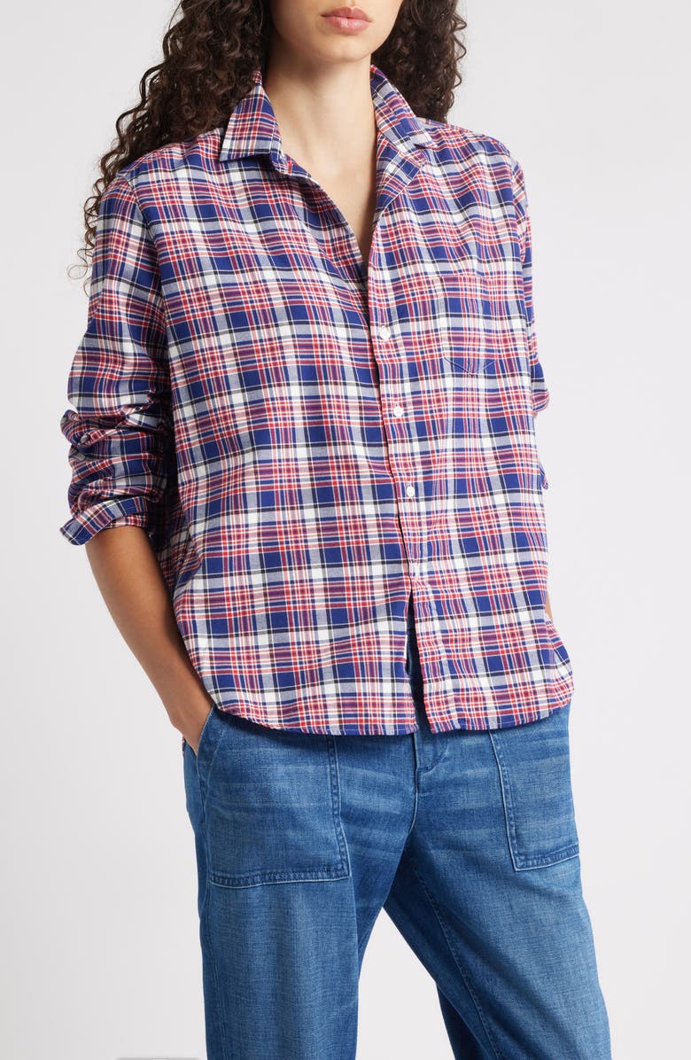 Frank & Eileen Eileen Relaxed Button-Up Shirt, Main, color, White Black Red Plaid