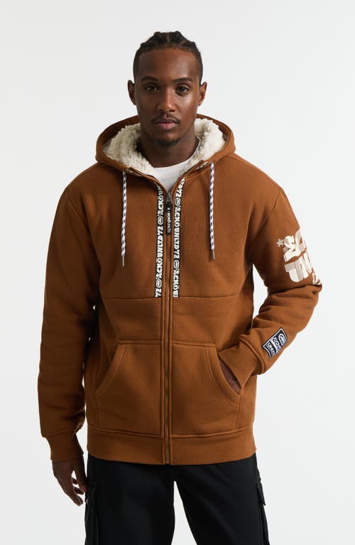 Ecko Unltd. Birth Year Faux Shearling Hoodie in New Brown  product