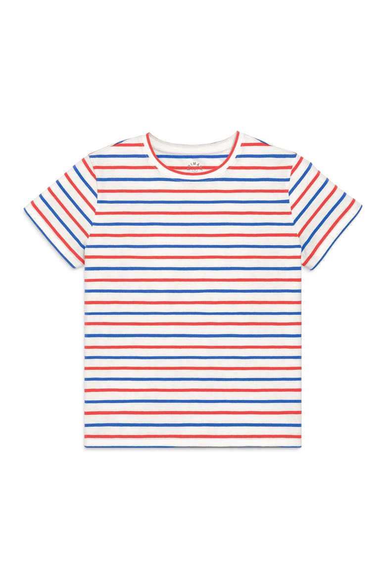 Women's Fit Stripe Easy Tee In Blueberry, Alternate, color, Blueberry Strawberry Stripe