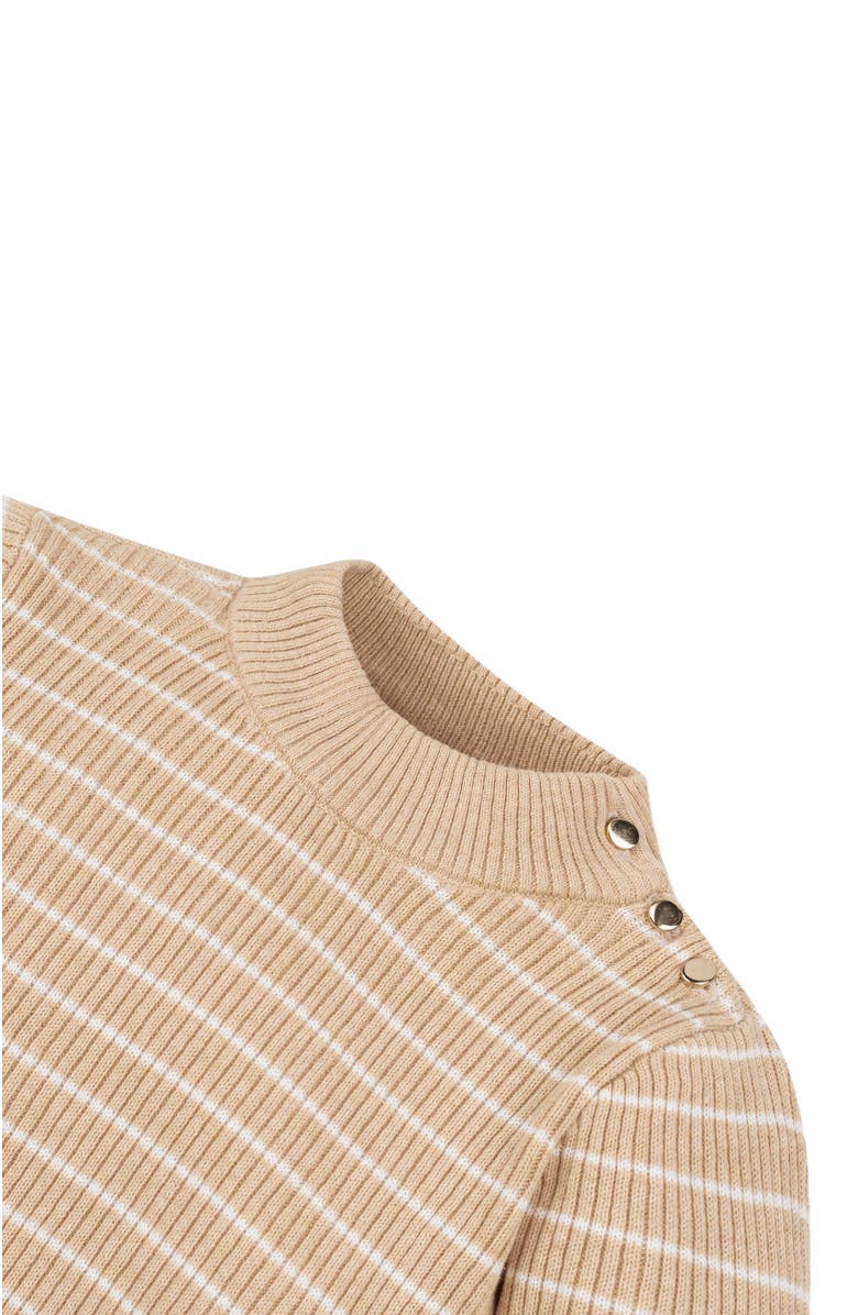 Hope 
Henry Girls
 Organic Mock Neck Sweater, Kids, Alternate, color, Oatmeal Heather Stripe
