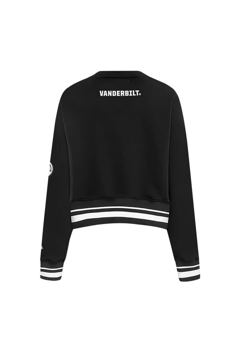 Women's Pro Standard  Black Vanderbilt Commodores Pearl Cropped Pullover Sweatshirt, Alternate, color, Black