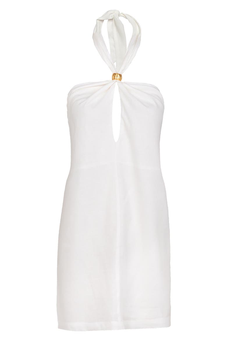 Aster Halter Linen Blend Cover-Up Dress, Main, color, OFF WHITE