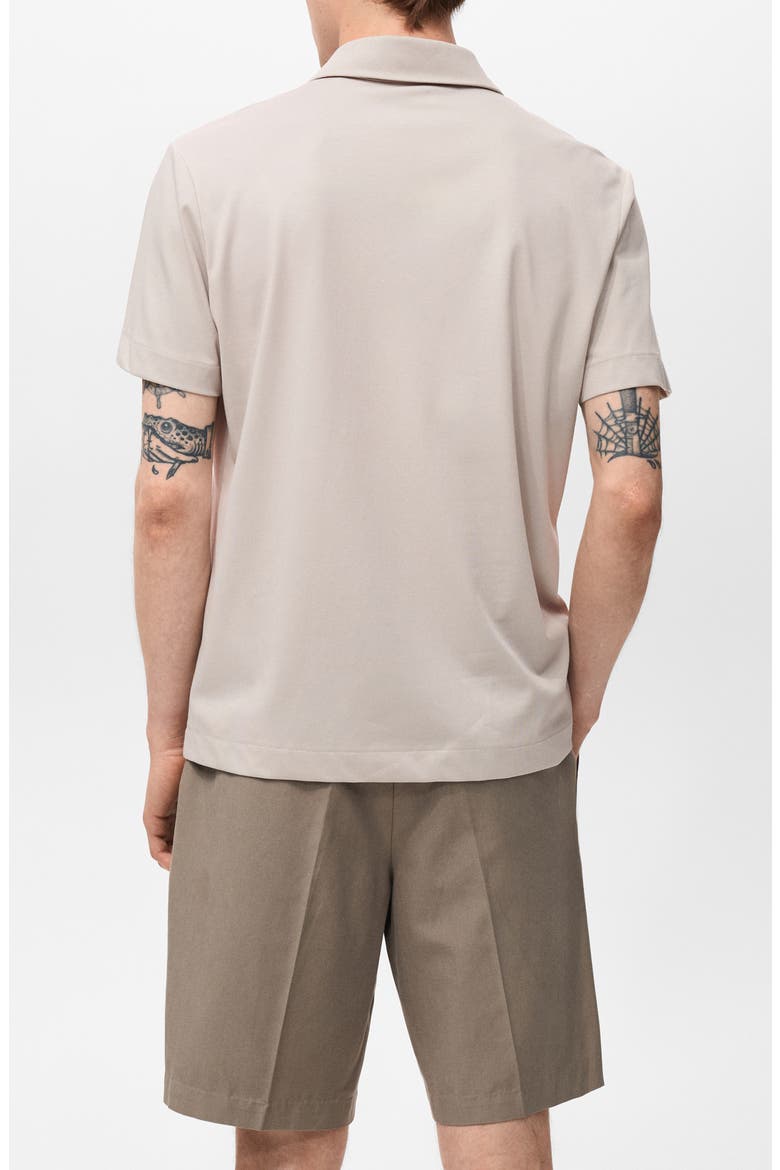 Zip Cotton Blend Polo, Alternate, color, SAND