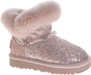 BADGLEY MISCHKA Kids' Cozy Glitter Faux Fur Bootie