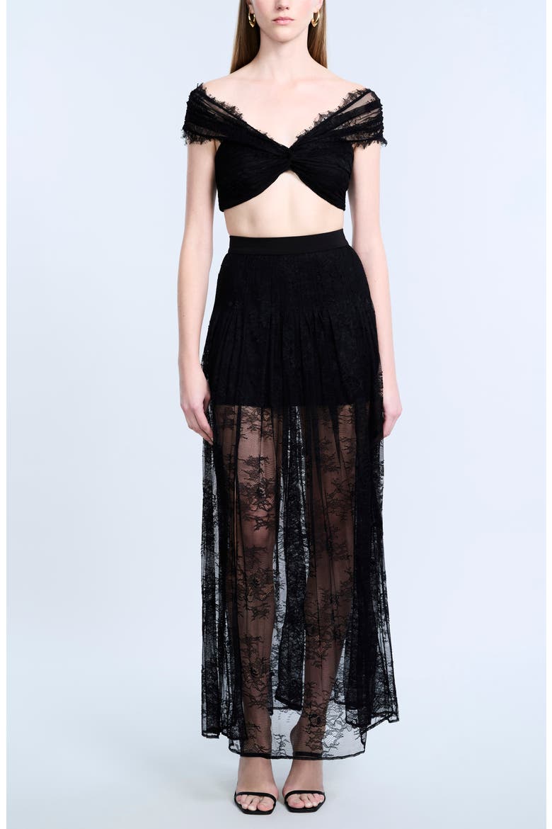 Twist Lace Crop Top, Alternate, color, BLACK