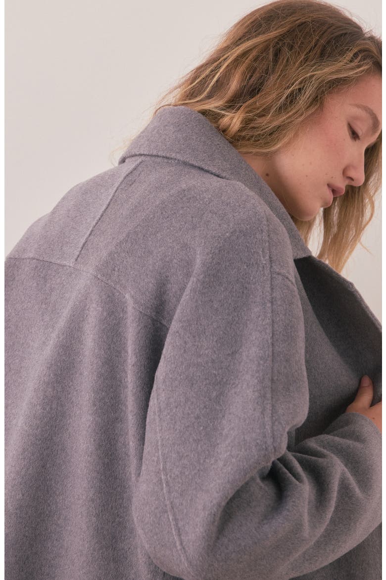 Colette Oversize Double Face Longline Coat, Alternate, color, GREY HEATHER