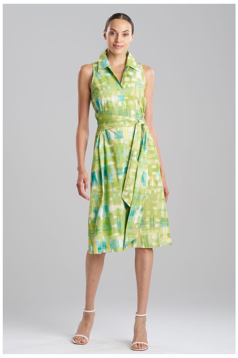 PLAIDS Halter Button Down Dress, Main, color, PALM