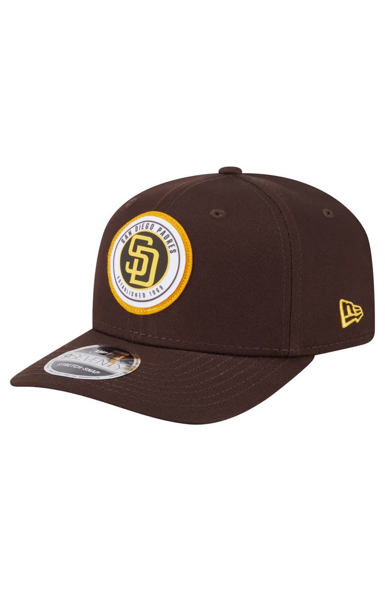 New Era Men's New Era Brown San Diego Padres Circle Patch 9SEVENTY Stretch-Snap Hat, Main, color, Brown
