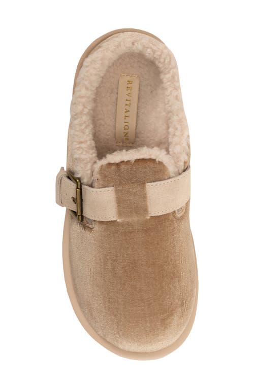 Revitalign Gift Velvet Faux Shearling Lined Slipper In Brown