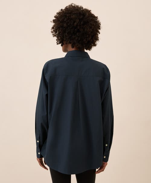 Pact Organic Cotton All Day Poplin Classic Shirt In Blue