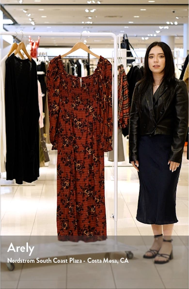 Jaymes Floral Smocked Long Sleeve Maxi Dress, sales video thumbnail