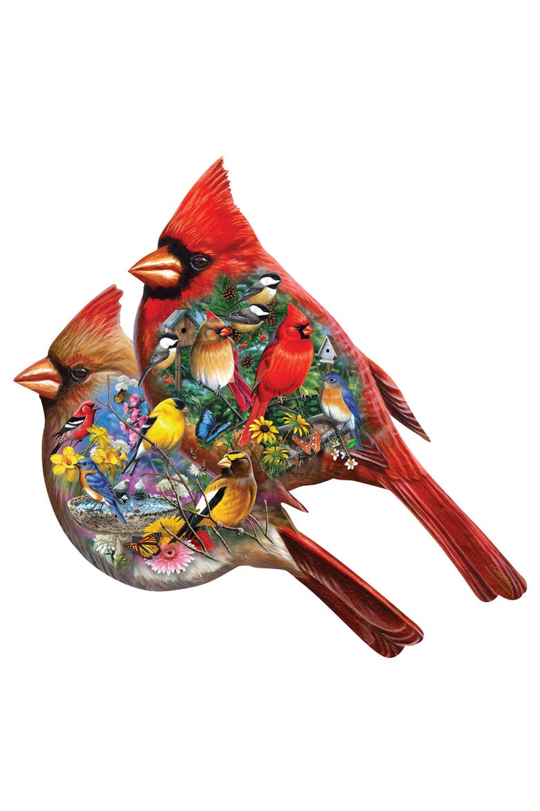 Cardinals 1000 Piece Shaped Puzzle, Alternate, color, Multicolor