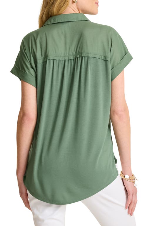 Tommy Bahama Kauai Hybrid Camp Shirt In Dark Jade