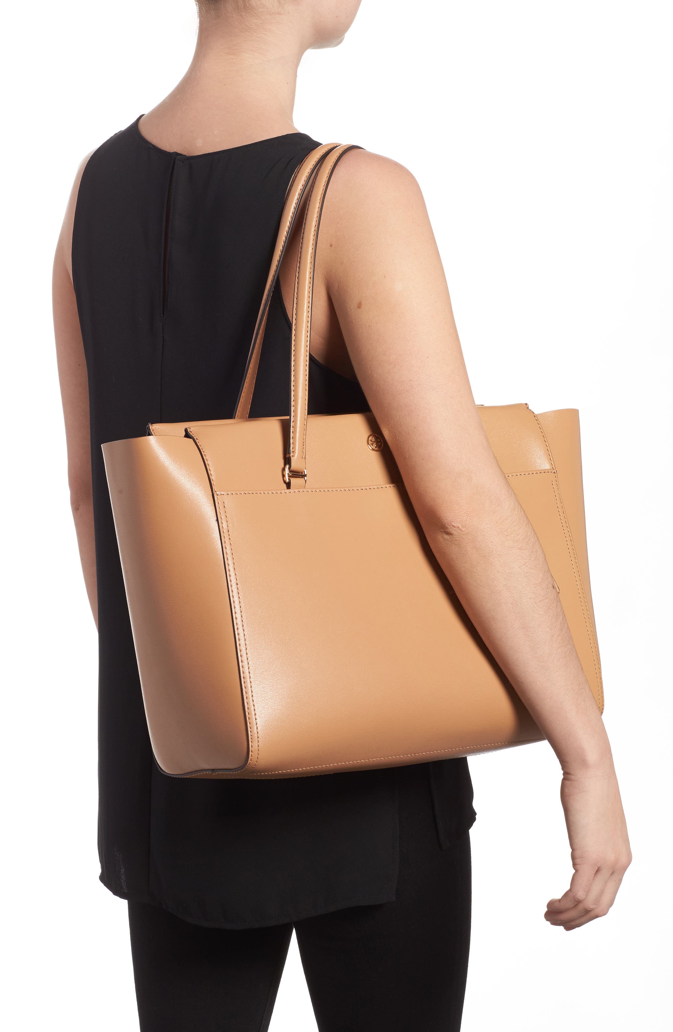 Tory Burch Parker Leather Tote, Alternate, color, 