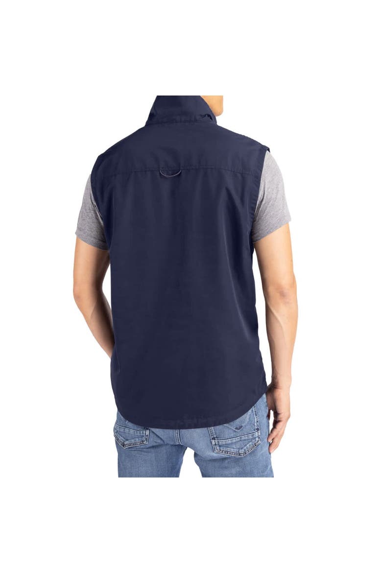 Men's Cutter & Buck Navy Michigan Wolverines Charter Eco Recycled Full-Zip Vest, Alternate, color, Navy