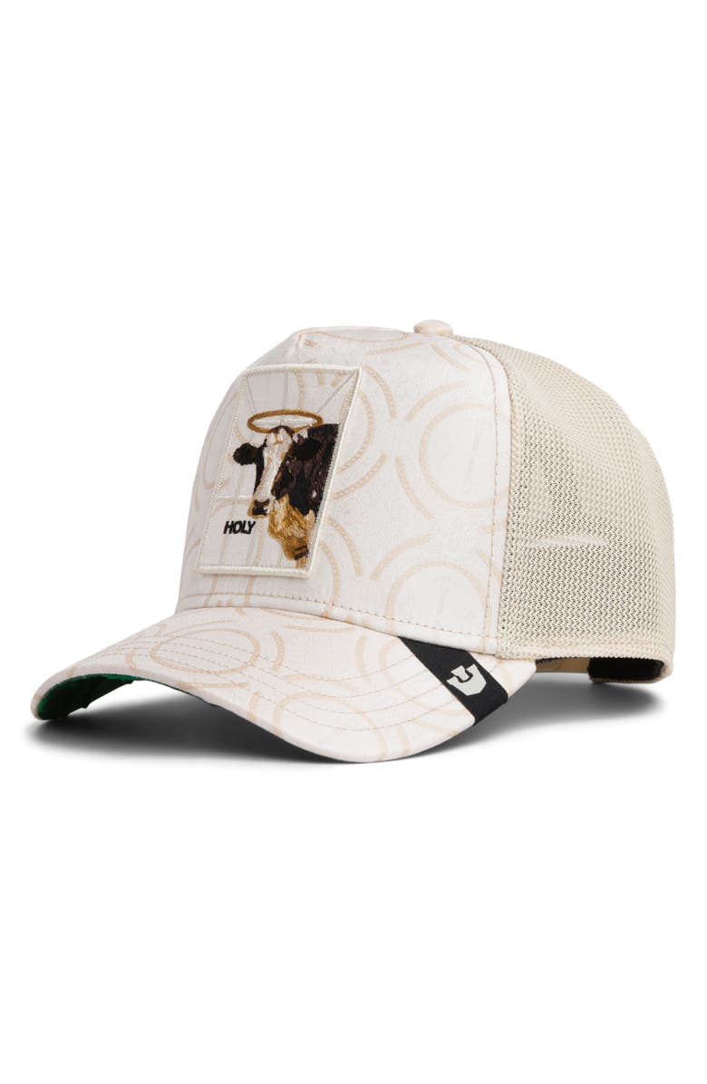 Goorin Bros. Holy Cow Jacquard Snapback Trucker Hat, Alternate, color, Chalk