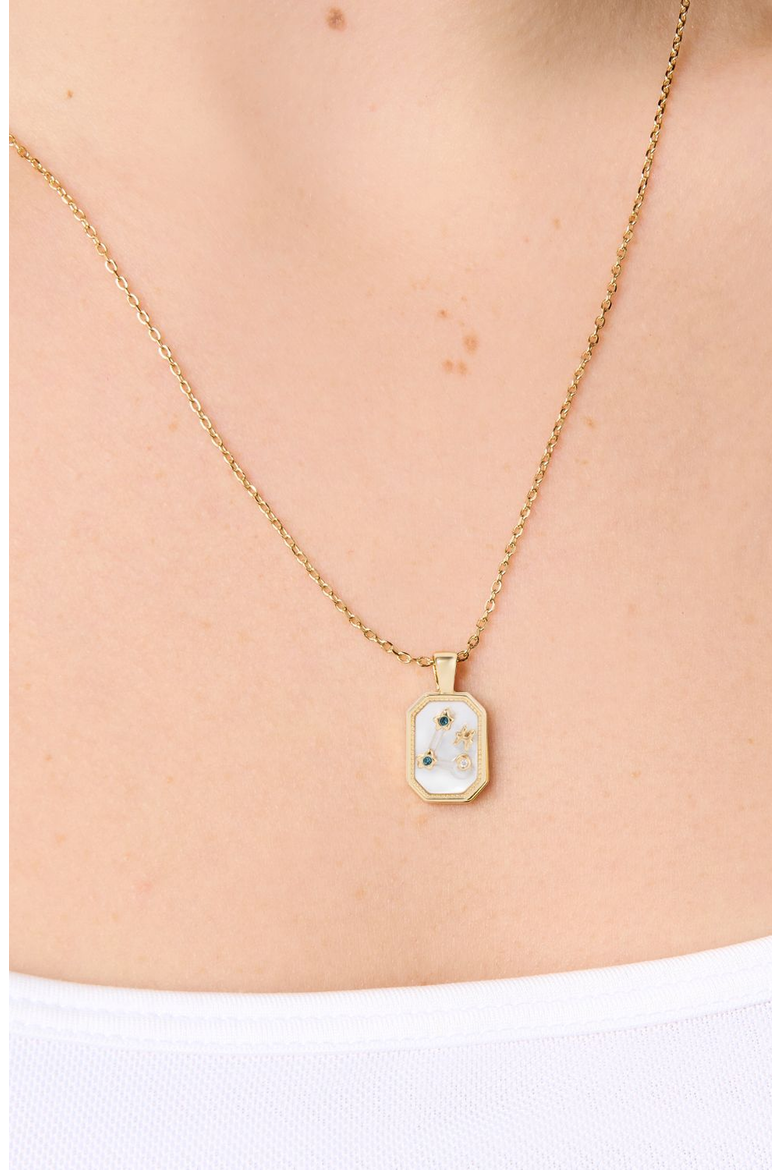 Birthstone Zodiac Charm Necklace, Alternate, color, Pisces/March