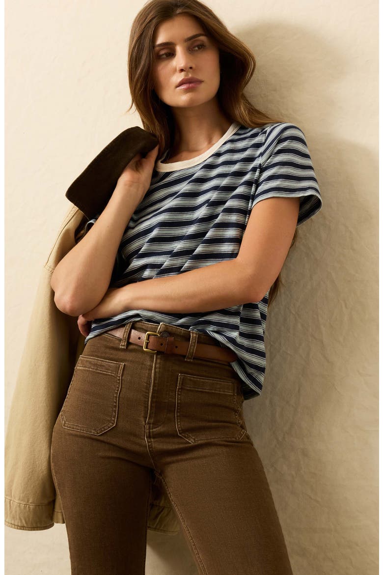 Patch Pocket High Waist Wide Leg Stretch Terry Pants, Alternate, color, WALNUT